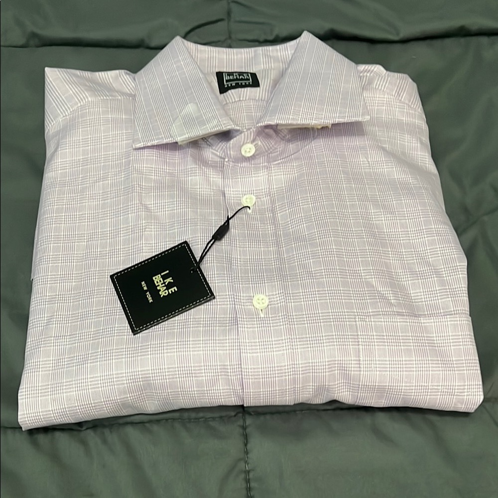 Ike Behar Plaid Dress Shirt Size 16.5 NWT